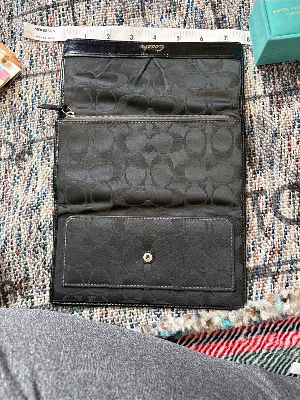 Coach Black Signature Continental Wallet - Picture 8 of 13